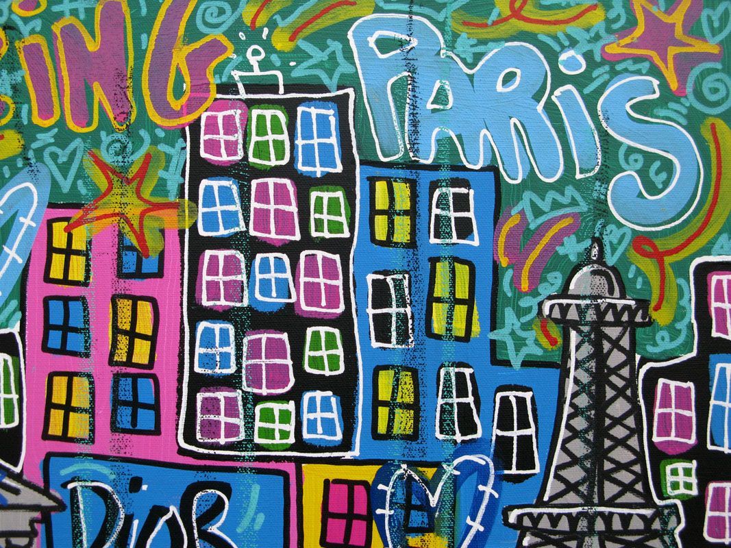 Tableau de RICO SAB a pour titre Amazing Paris style street pop art, street art dim : RICO SABprix:650