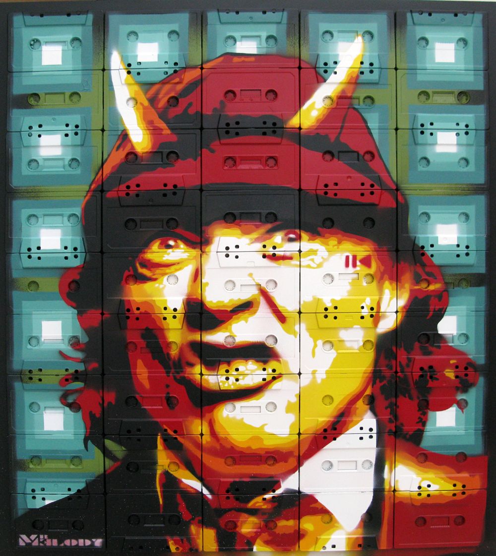 Tableau de MR MELODY a pour titre ANGUS style street pop art, street art dim : MR MELODYprix:850