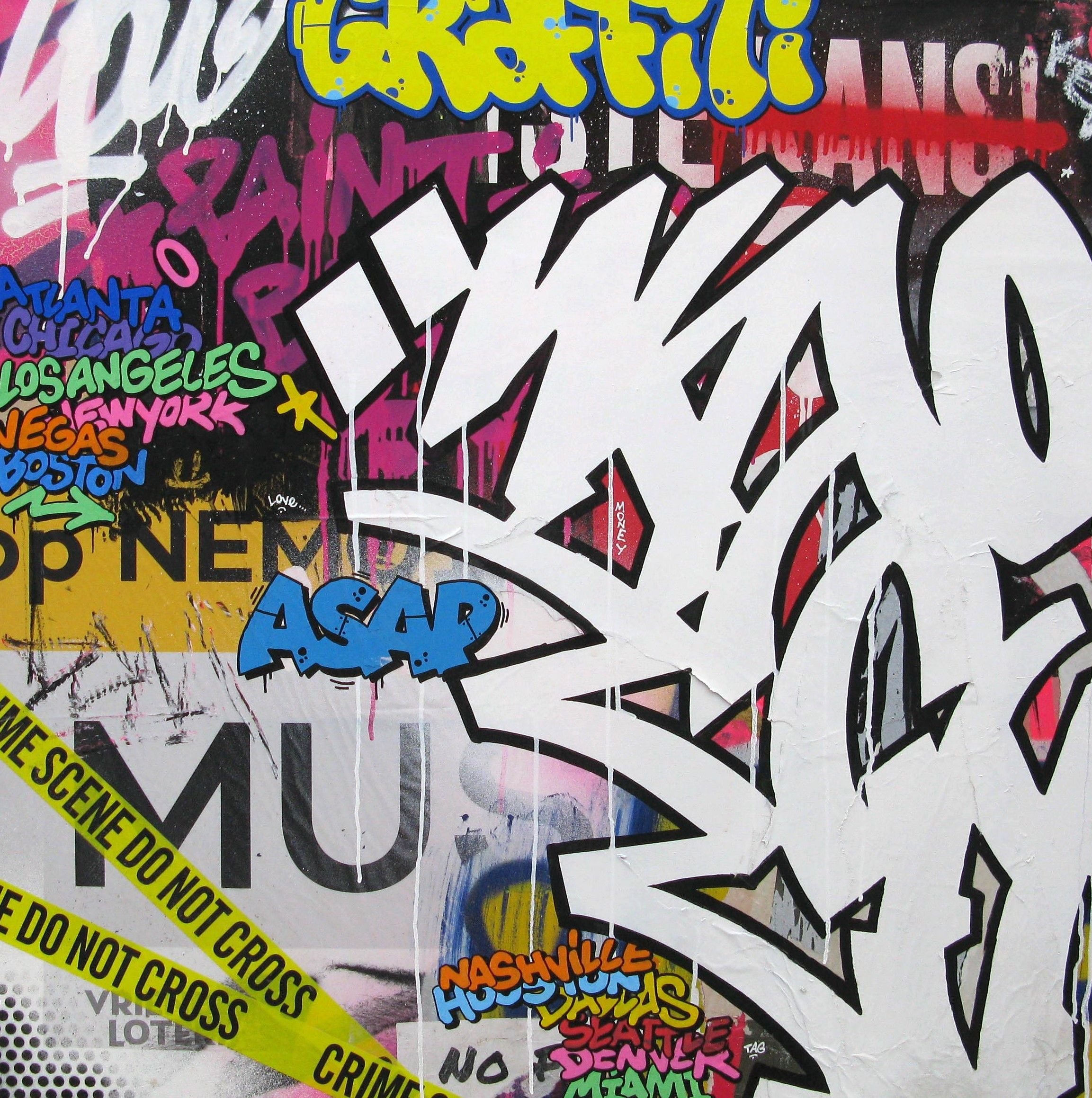 Tableau de KENY a pour titre ASAP style graffiti, street art dim : KENYprix:800