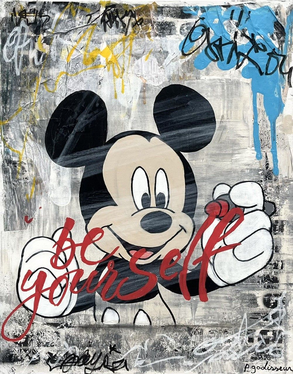 Tableau de PATRICIA GADISSEUR a pour titre Be Yourself style graffiti, street pop art dim : PATRICIA GADISSEURprix:280