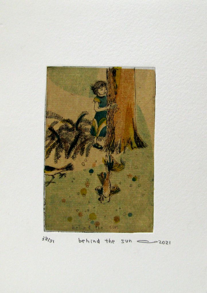 Dessin de ATSUKO ISHII a pour titre BEHIND THE SUN style figuratif dim : ATSUKO ISHIIprix:40