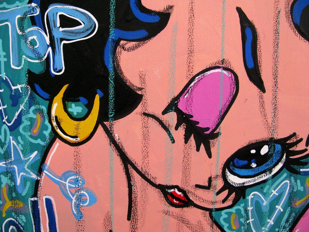 Tableau de RICO SAB a pour titre Betty love style street pop art, street art dim : RICO SABprix:250