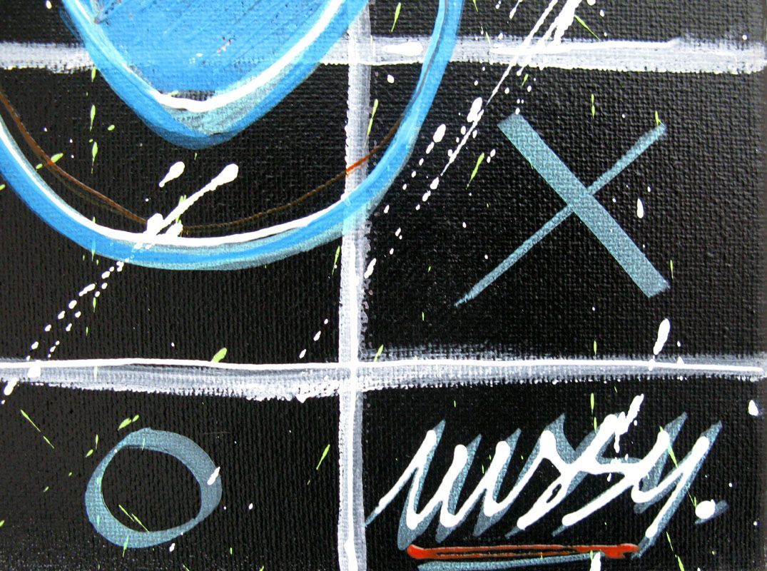 Tableau de LUSSY a pour titre blue cat style graffiti, street pop art dim : LUSSYprix:110