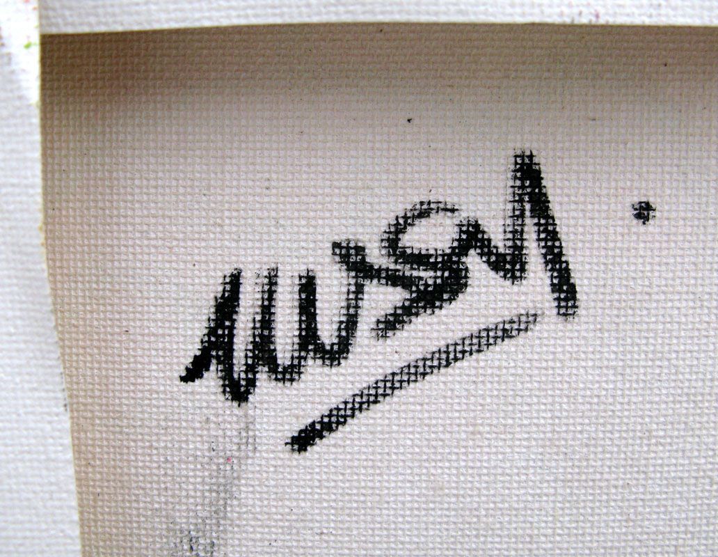Tableau de LUSSY a pour titre bunny tête style graffiti, street pop art dim : LUSSYprix:60