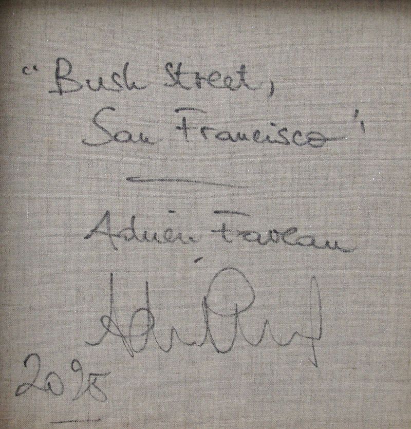 Tableau de ADRIEN FAVEAU a pour titre Bush street, san francisco style figuratif, graphique dim : ADRIEN FAVEAUprix:1800