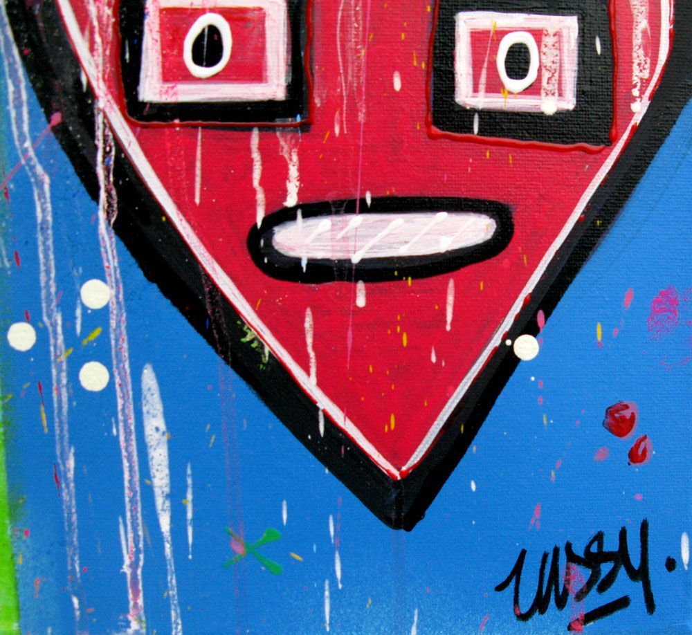 Tableau de LUSSY a pour titre carré illu style graffiti, street pop art dim : LUSSYprix:340
