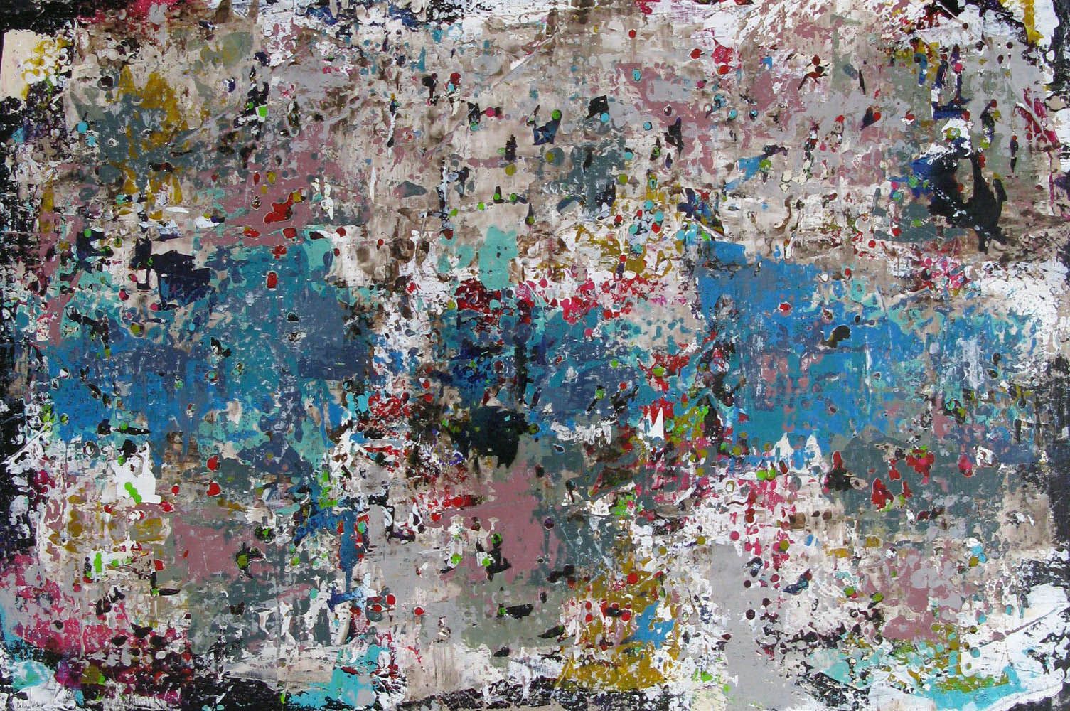 Tableau de CELINE WEBER a pour titre STONE QUARTZ BLEU style abstrait dim : CELINE WEBERprix:1400
