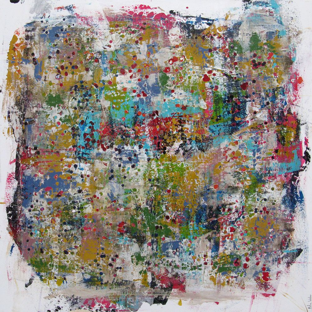Tableau de CELINE WEBER a pour titre STONE PERIDOT style abstrait dim : CELINE WEBERprix:1150