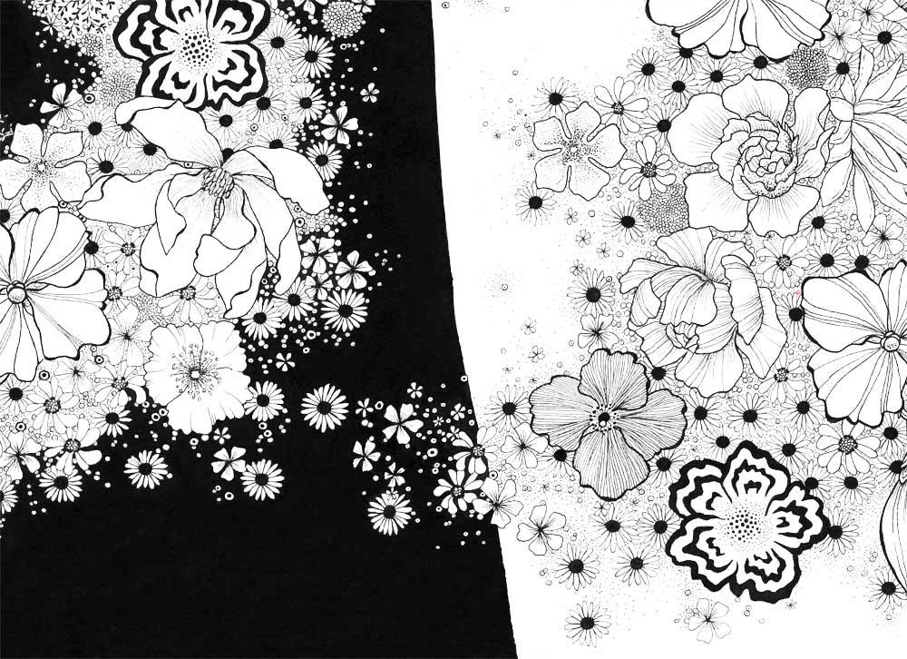 Editions d'art de CAMILLE POLI a pour titre FLOWER CHIHIRO II style figuratif, graphique dim : CAMILLE POLIprix:90