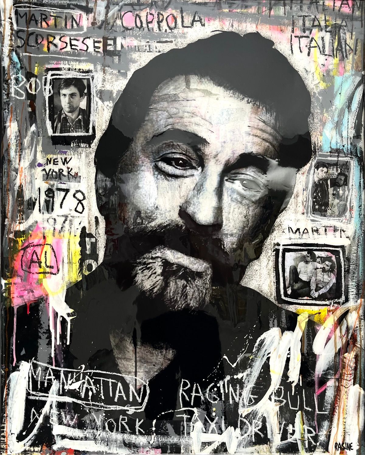 Tableau de THIERRY RASINE a pour titre De Niro 1978 style street pop art dim : THIERRY RASINEprix:1200