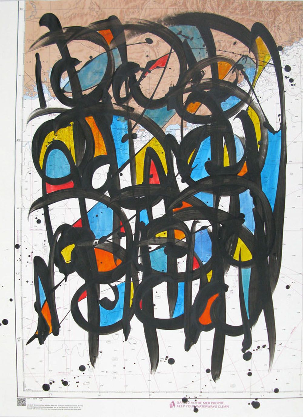 Dessin abstrait moyen format A28 – STEPHANE RIME – 70 × 50 cm