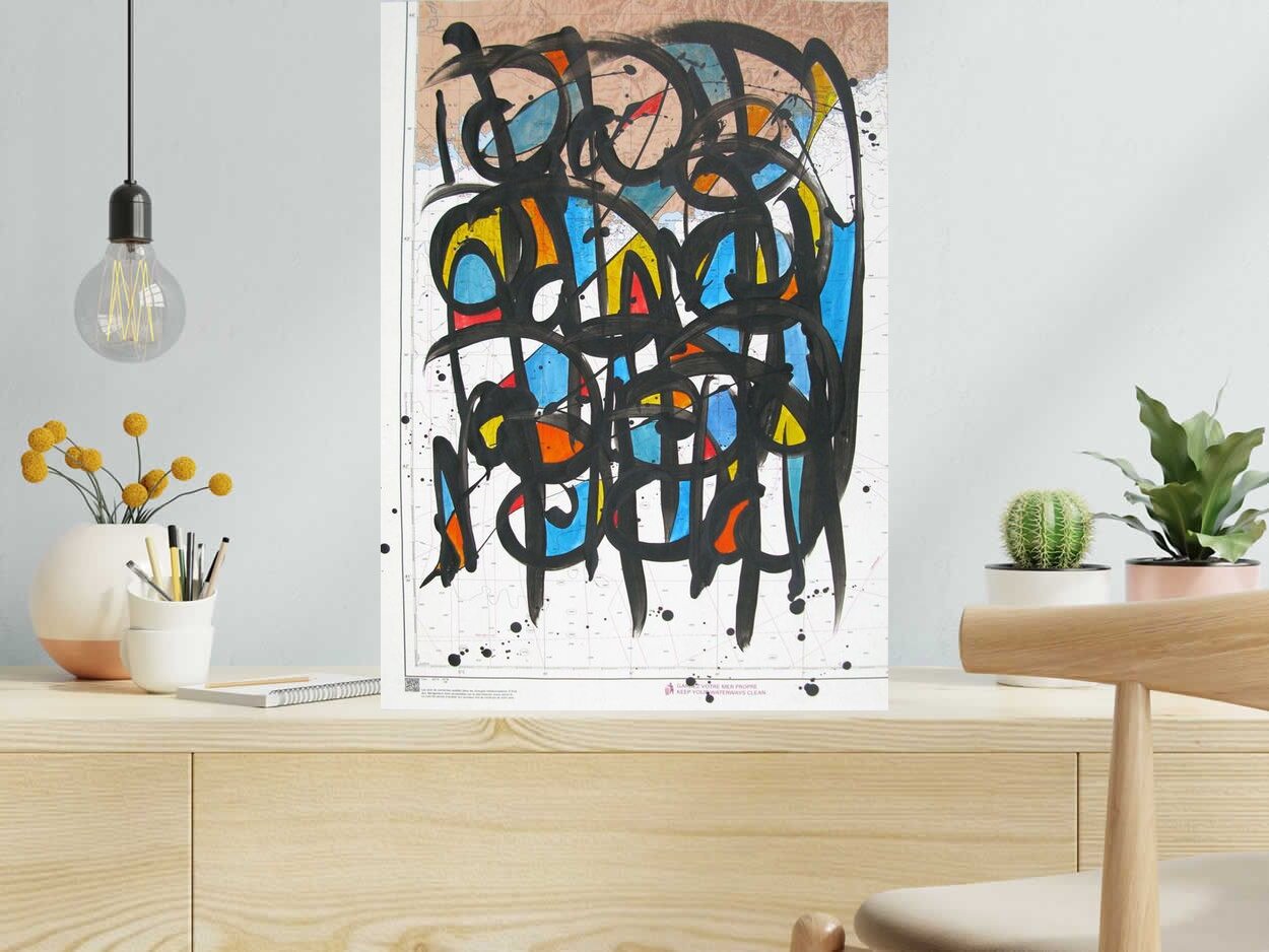 Dessin A28 de STEPHANE RIME dans un intérieur – 70 × 50 cm