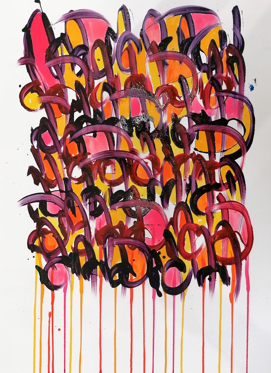 Dessin abstrait moyen format Noname D120 – STEPHANE RIME – 50 × 70 cm