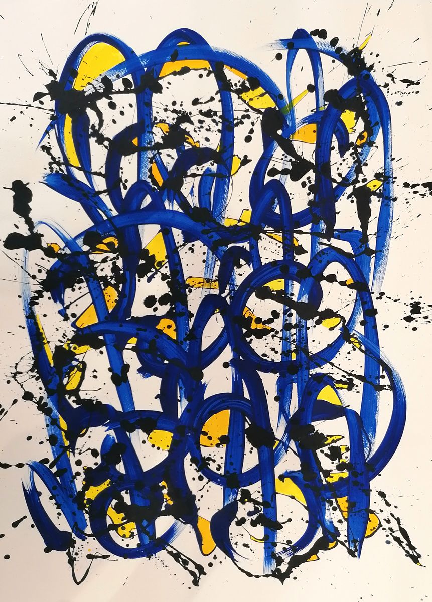 Dessin abstrait moyen format Noname D27 – STEPHANE RIME – 50 × 70 cm
