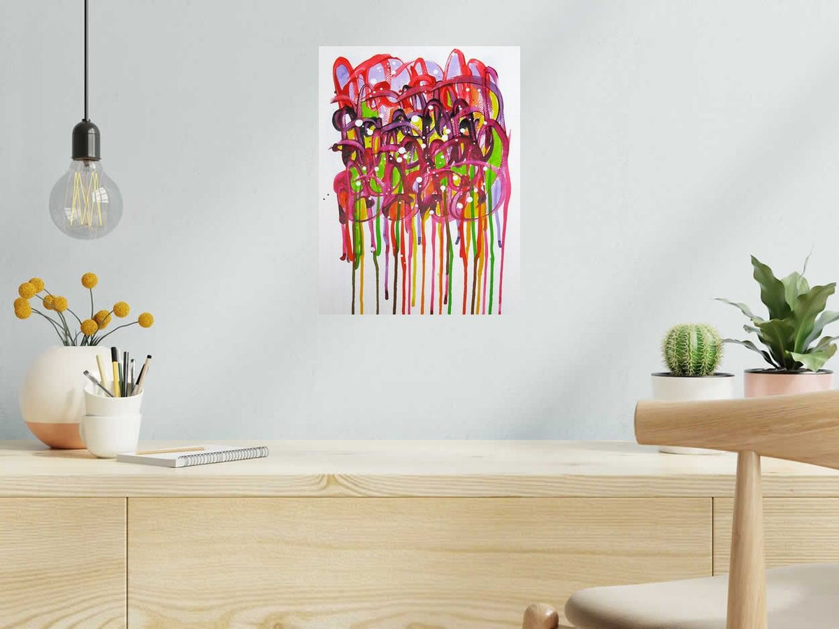 Dessin LES COULURES NONAME C119 de STEPHANE RIME dans un intérieur – 40 × 30 cm
