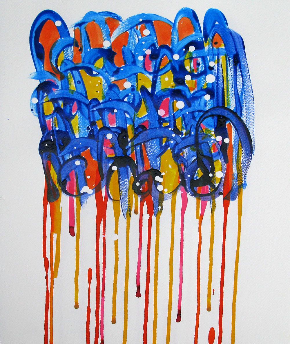 Dessin abstrait petit format LES COULURES NONAME C121 – STEPHANE RIME – 40 × 30 cm