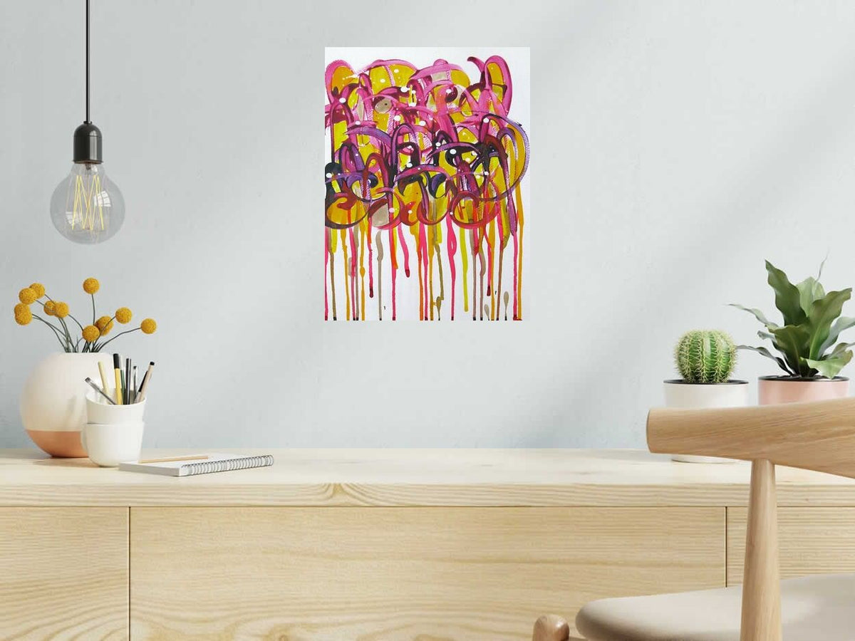 Dessin LES COULURES NONAME C124 de STEPHANE RIME dans un intérieur – 40 × 30 cm