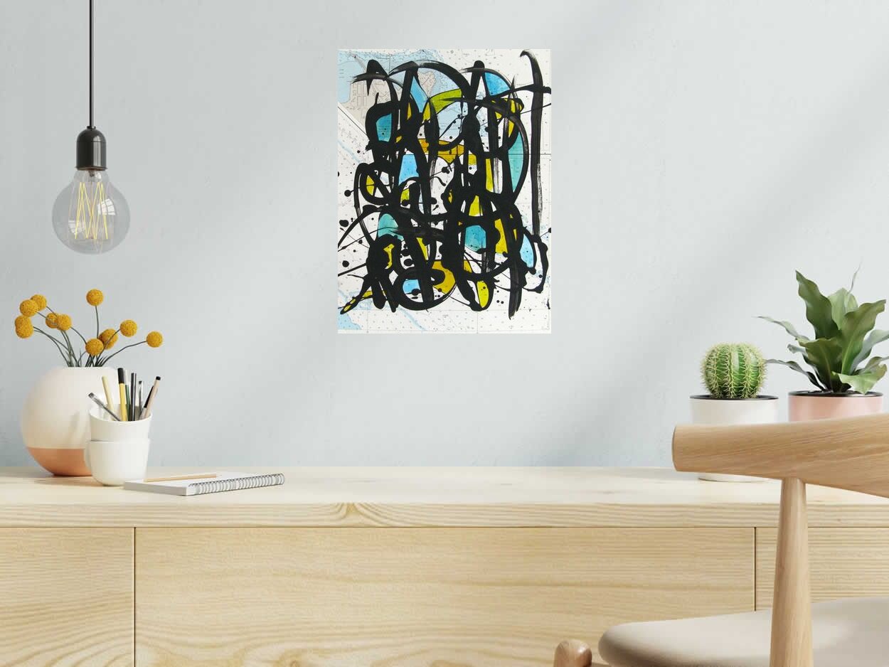 Dessin NONAME CARTE MARINE B18 de STEPHANE RIME dans un intérieur – 40 × 30 cm