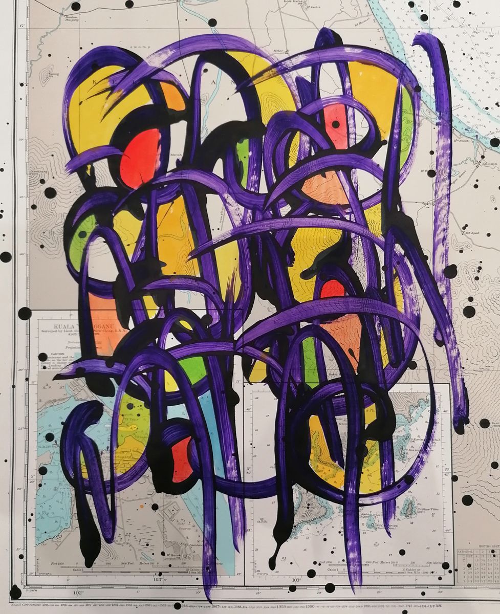 Dessin abstrait petit format Noname D57 – STEPHANE RIME – 40 × 50 cm