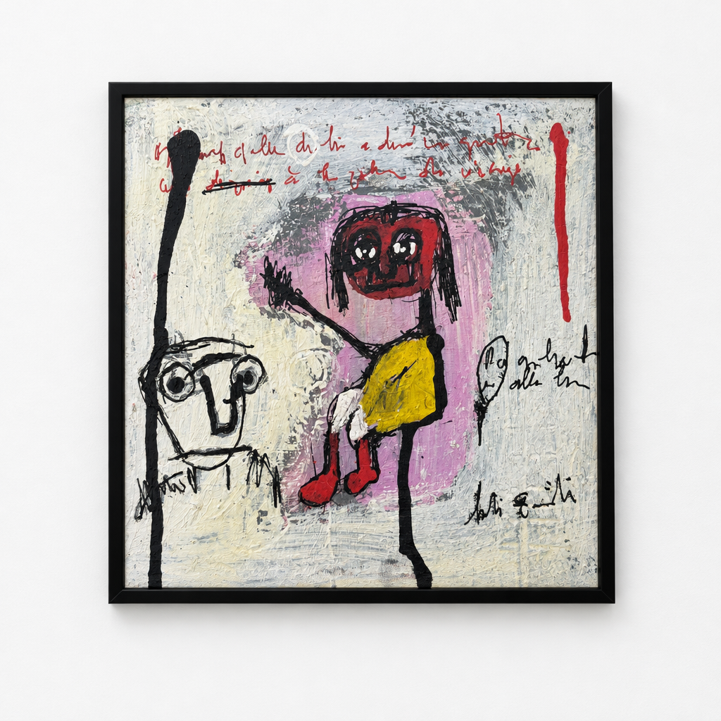 Dessin Untitled III de LARBI ZAIDI dans un intérieur – 19 × 19 cm