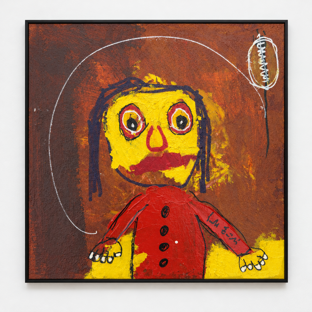 Dessin Untitled VIII de LARBI ZAIDI dans un intérieur – 19 × 19 cm