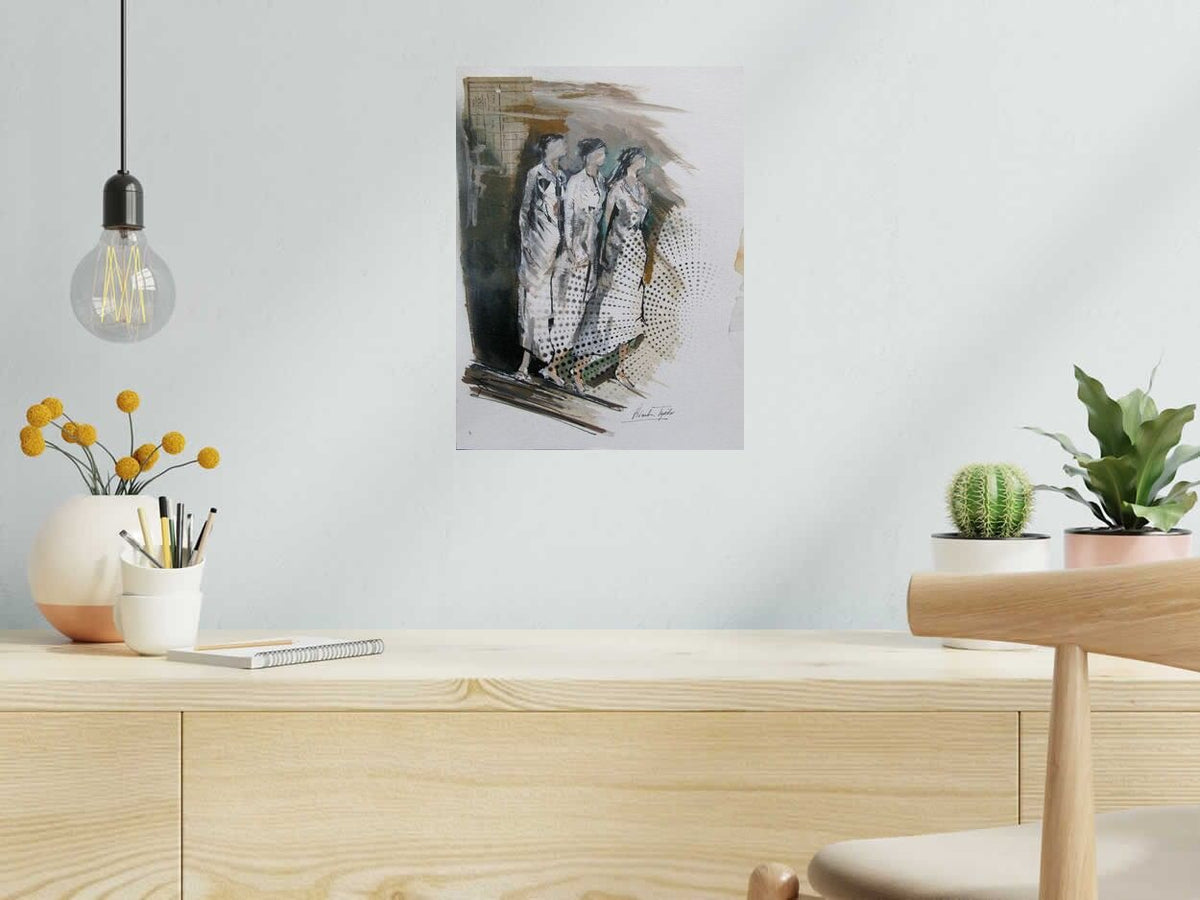 Dessin Femmes 18 de ARANCHA TEJEDOR dans un intérieur – 30 × 40 cm