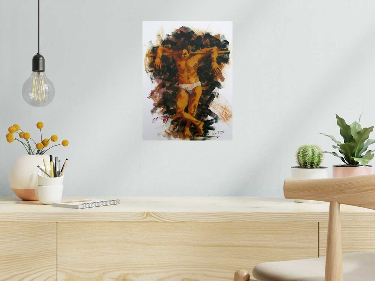 Dessin SANS TITRE 4 de HEATON RUDYARD dans un intérieur – 40 × 30 cm