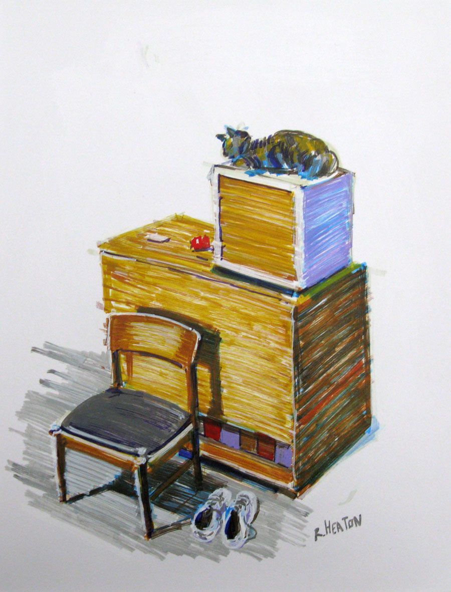 Dessin figuratif petit format SANS TITRE 6 – HEATON RUDYARD – 40 × 30 cm