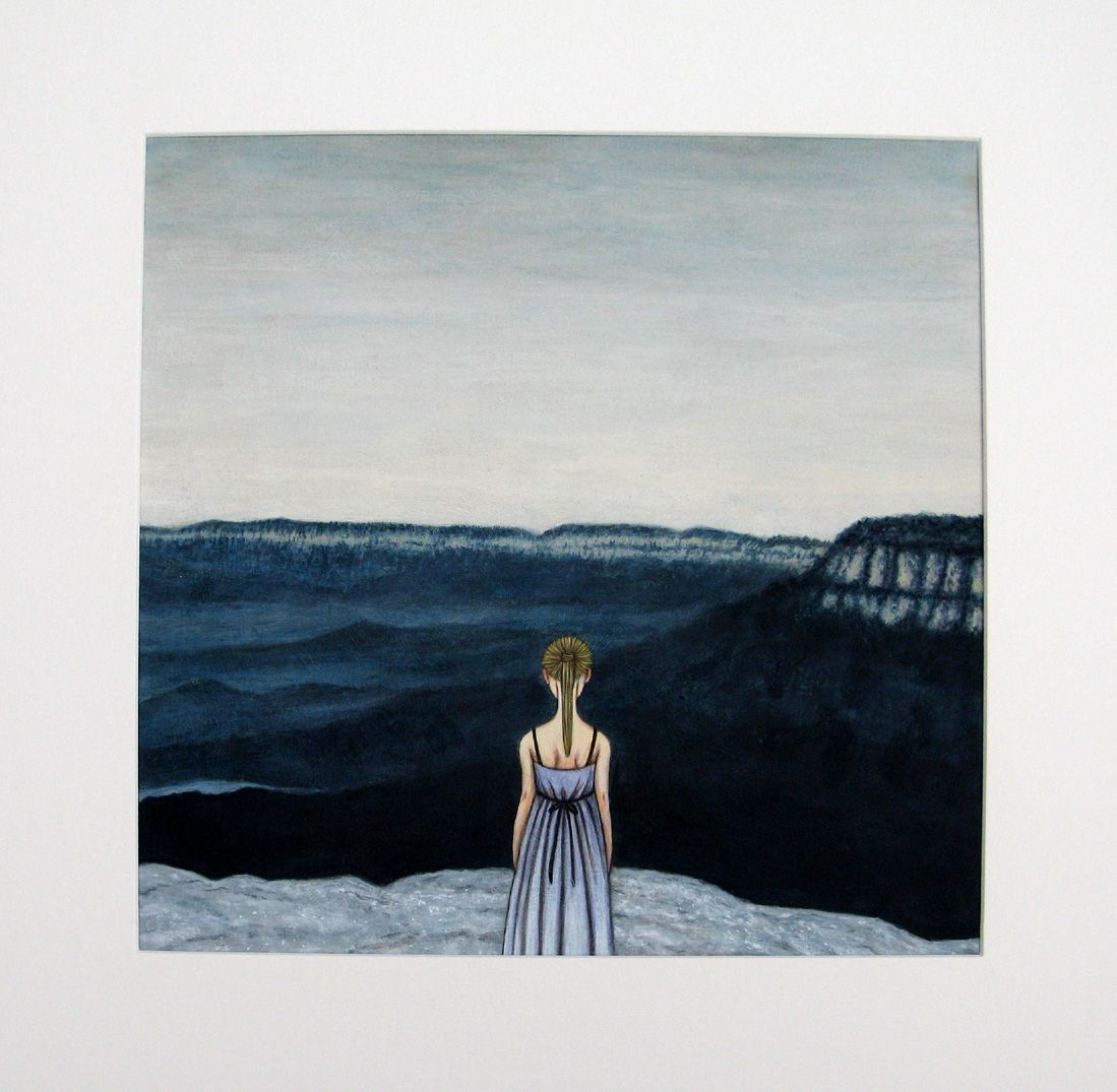 Dessin figuratif petit format BLUE CANYON – KATSUKO KUROYA – 30 × 30 cm