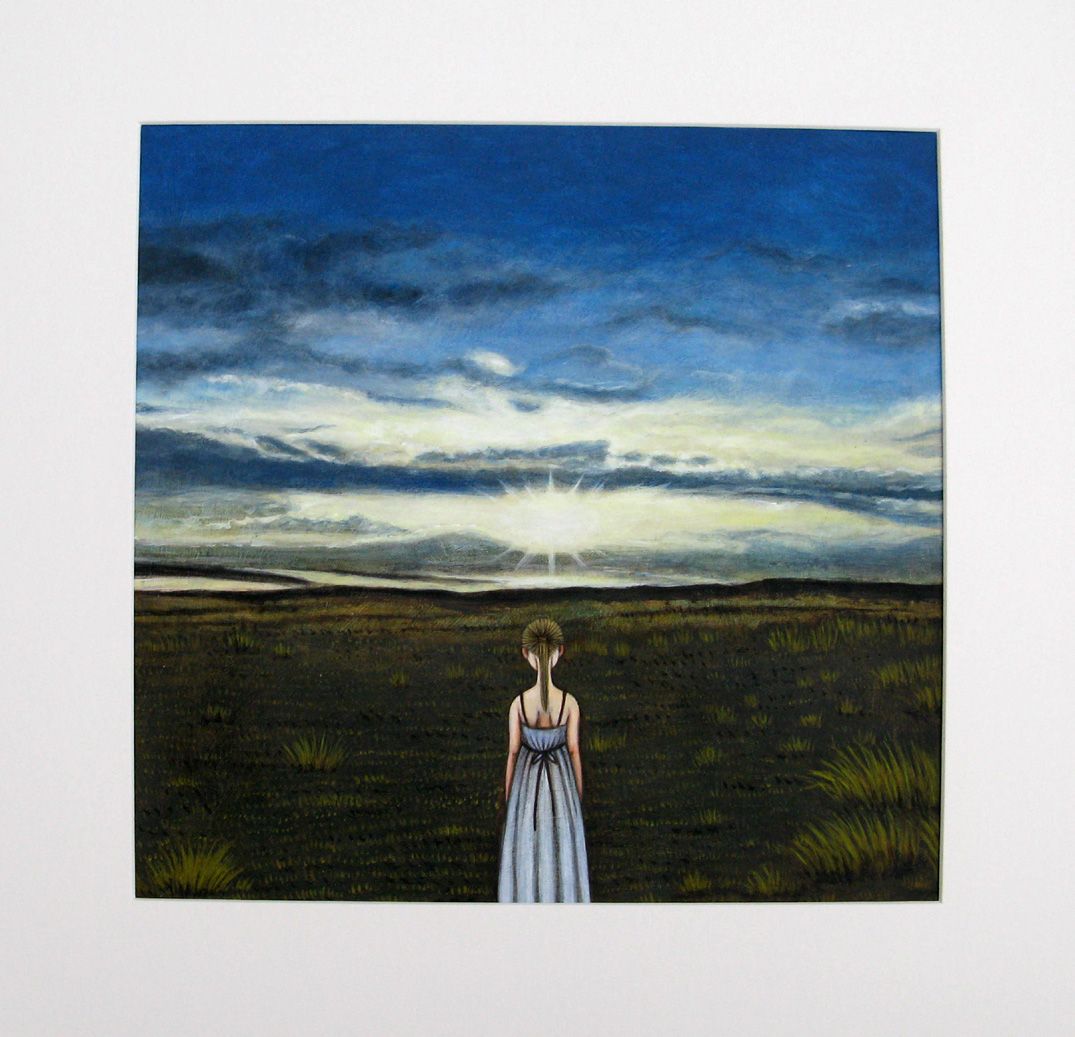 Dessin figuratif petit format MORNING IN THE SAVANNAH – KATSUKO KUROYA – 30 × 30 cm