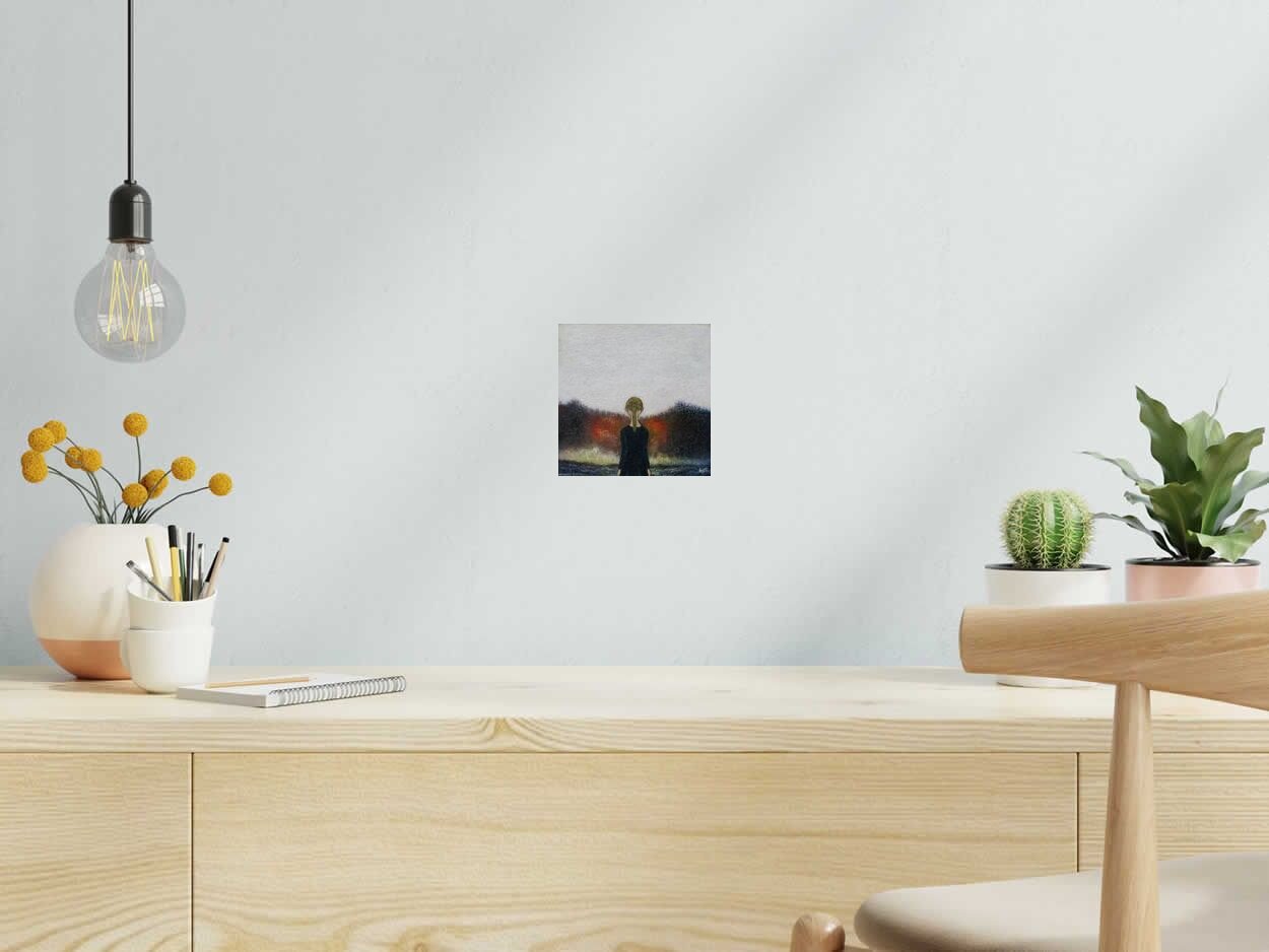 Dessin Sans titre 42 de KATSUKO KUROYA dans un intérieur – 15 × 15 cm