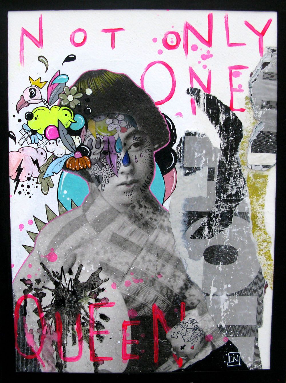 Dessin figuratif petit format NOT ONLY ONE QUEEN – LN LE PAPE – 40 × 30 cm