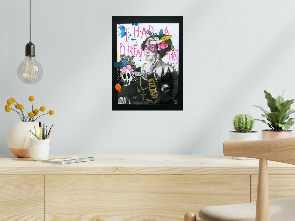 Dessin REVEUSE de LN LE PAPE dans un intérieur – 40 × 30 cm