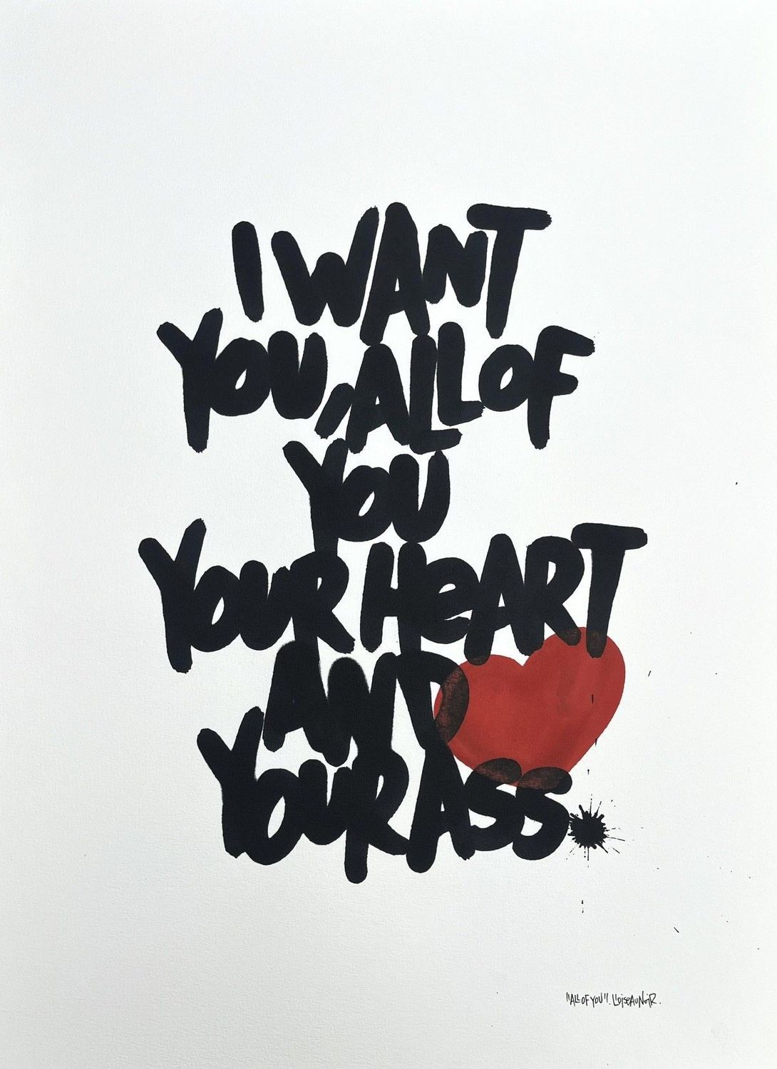 Dessin graphique moyen format I want you – L'OISEAU NOIR – 46 × 61 cm