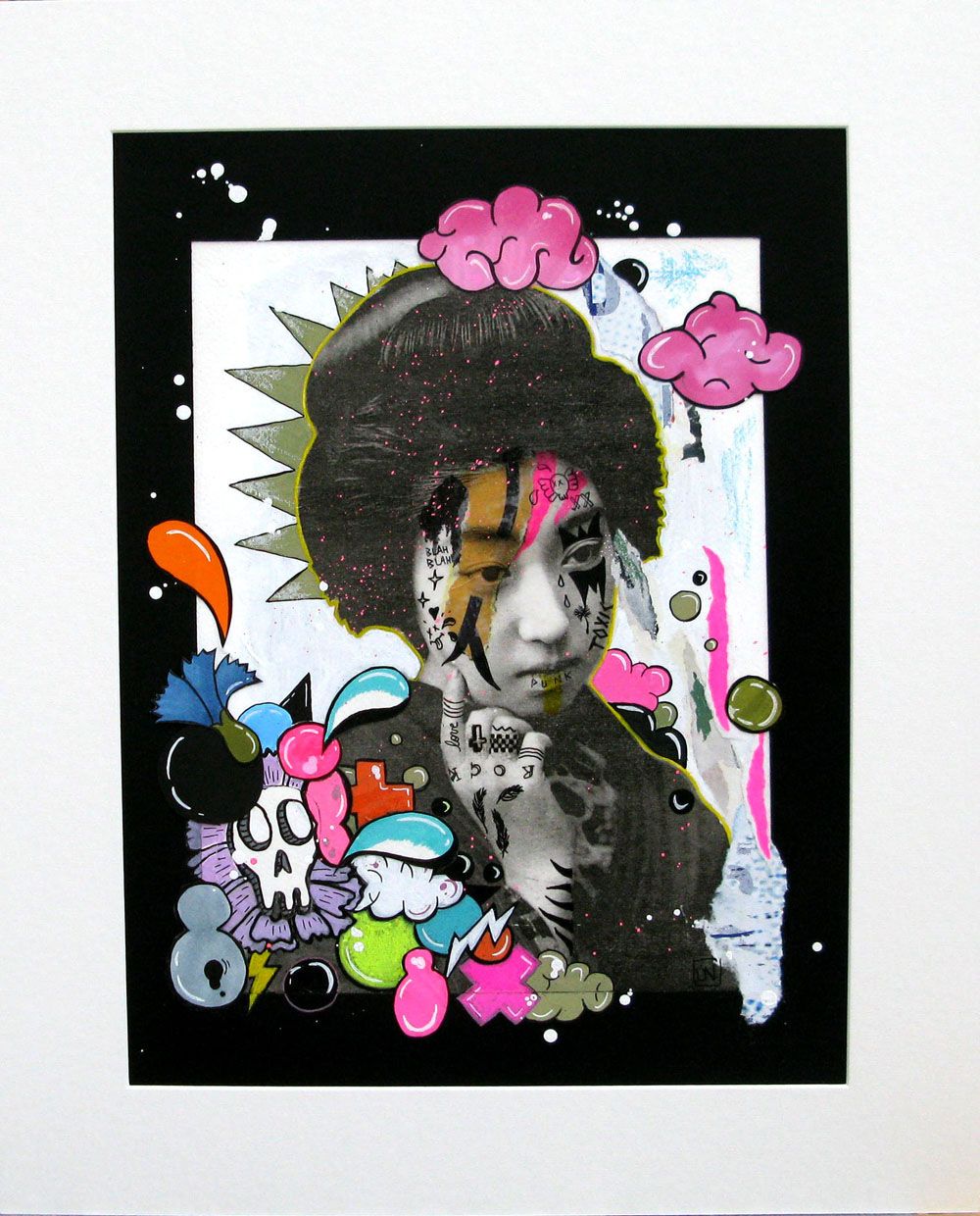 Dessin graphique petit format TOXIC SERIE GEISHA POP – LN LE PAPE – 30 × 40 cm