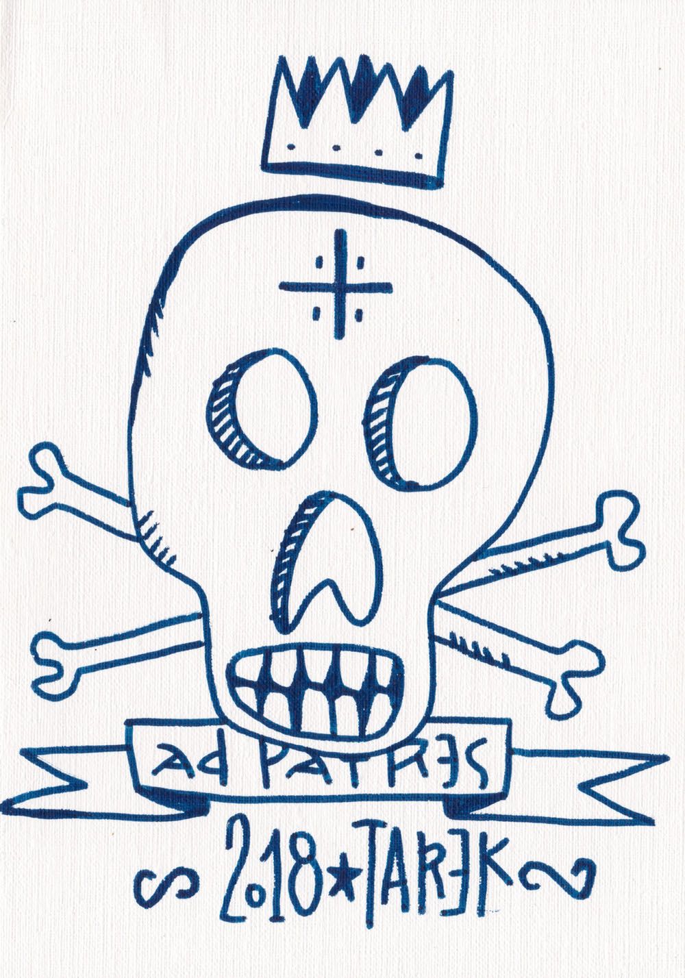 Dessin graphique petit format AD PATRES – TAREK – 21 × 15 cm