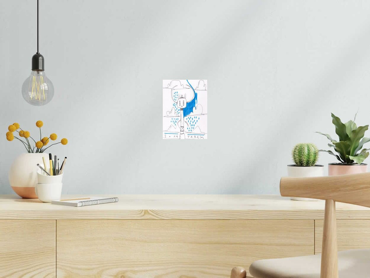 Dessin TOTEM de TAREK dans un intérieur – 20 × 15 cm