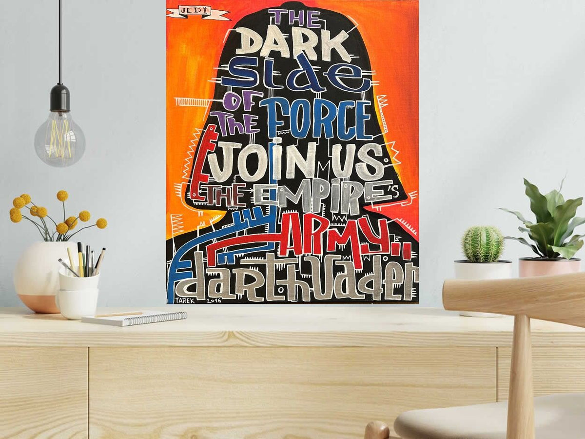 Dessin Darth vader #4 de TAREK dans un intérieur – 54 × 65 cm