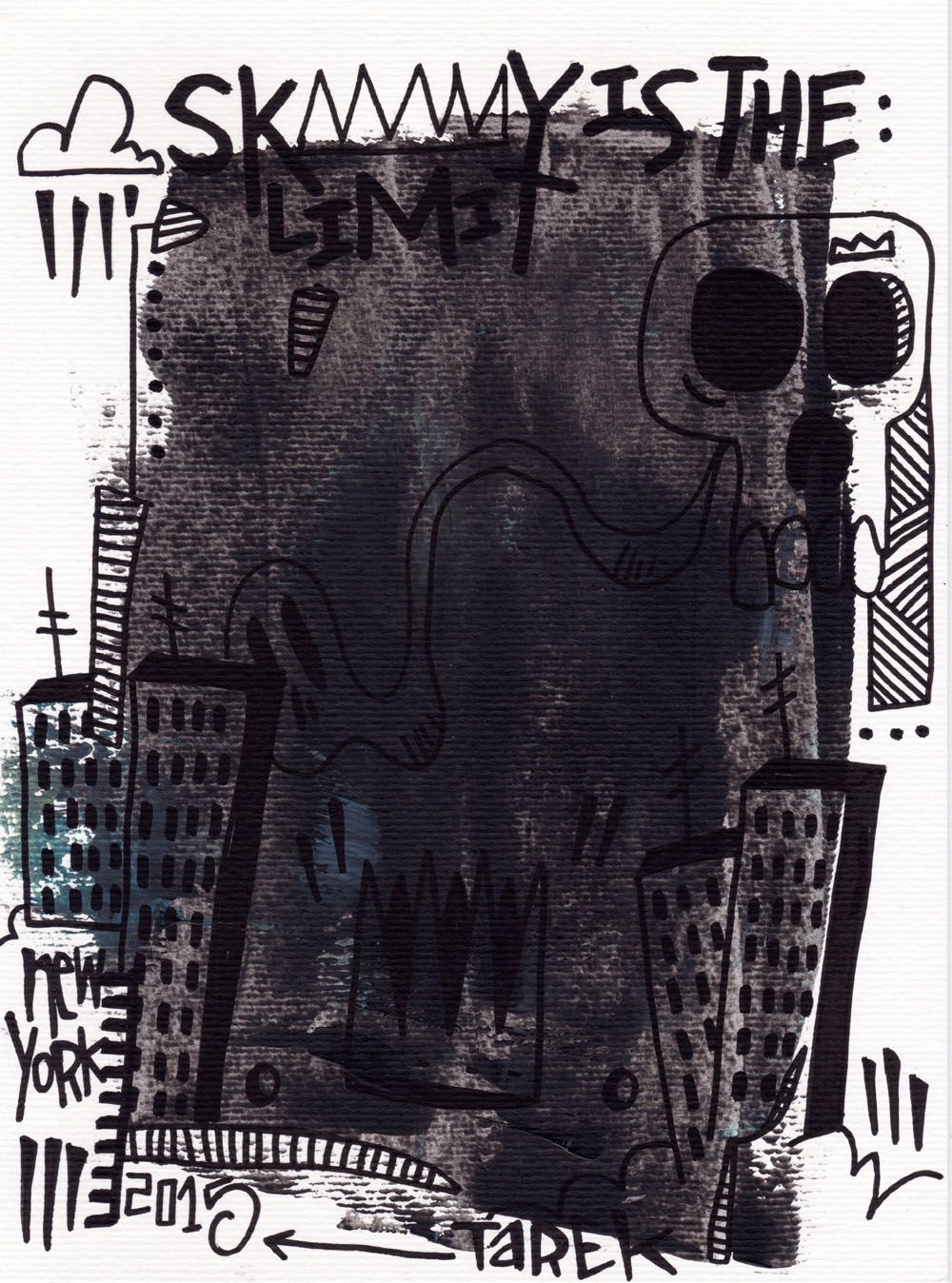 Dessin petit format SKY IS THE LIMIT – TAREK – 29 × 21 cm