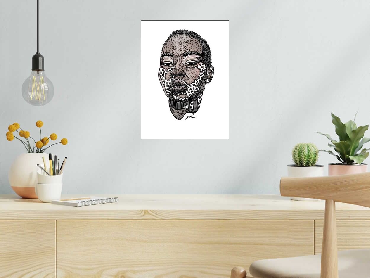 Digigraphie Sans titre 3 de JACK JACQUOT dans un intérieur – 30 × 40 cm