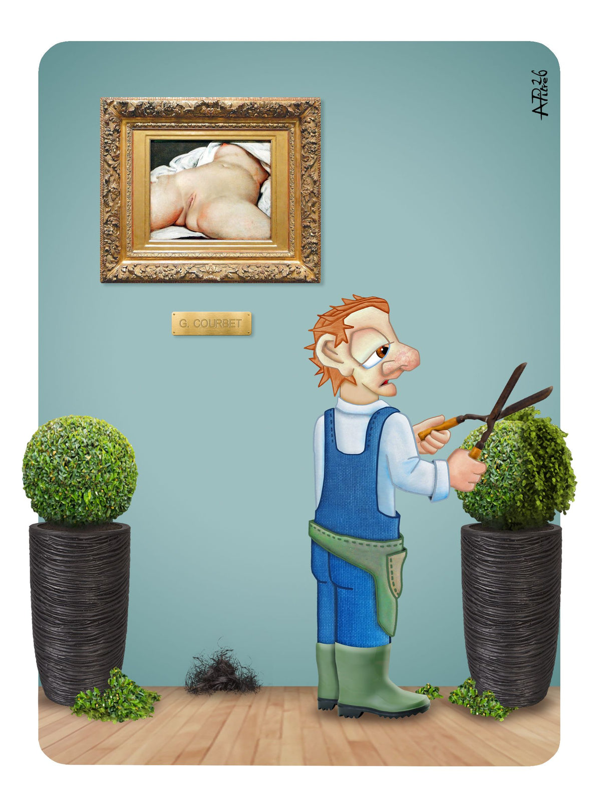 Digigraphie figuratif petit format COURBET – L'ARTISTE PITRE – 30 × 40 cm