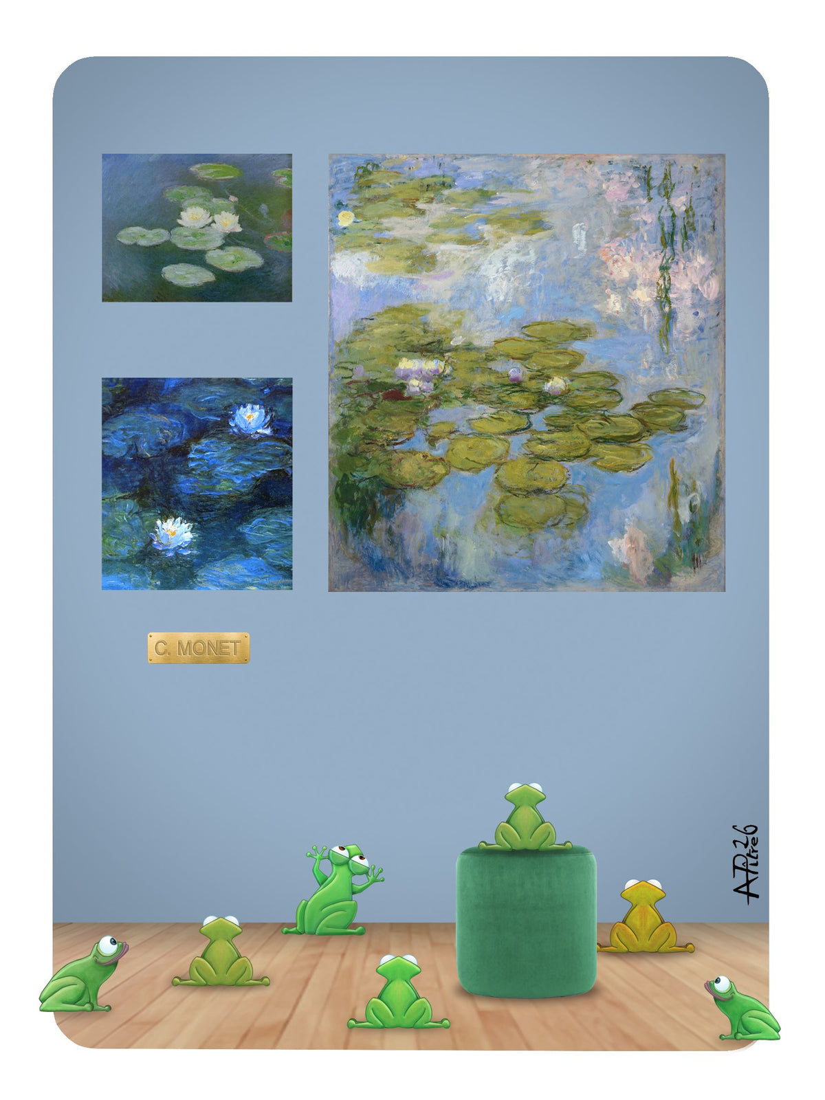 Digigraphie figuratif petit format MONET – L'ARTISTE PITRE – 30 × 40 cm