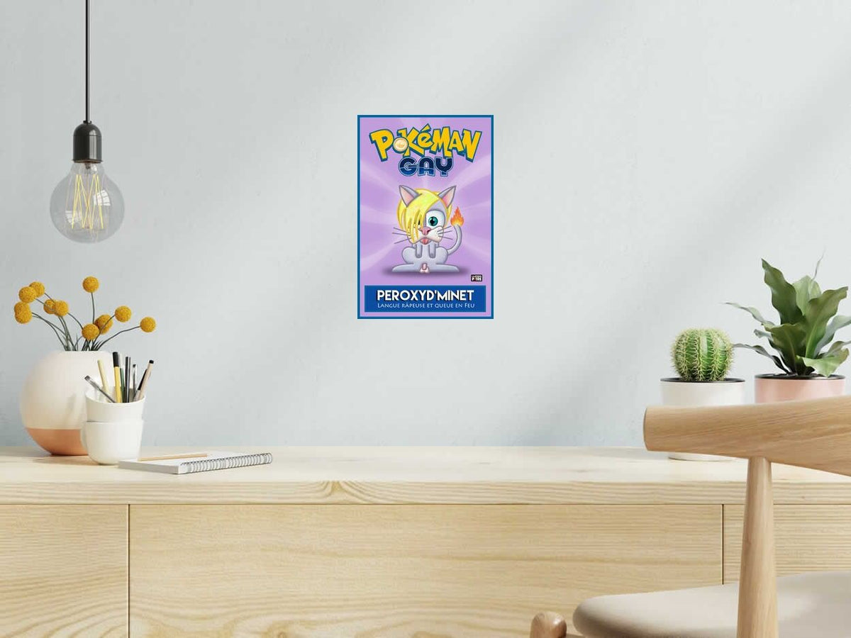 Digigraphie POKEMAN GAY 5 PEROXYD'MINET de L'ARTISTE PITRE dans un intérieur – 20 × 30 cm
