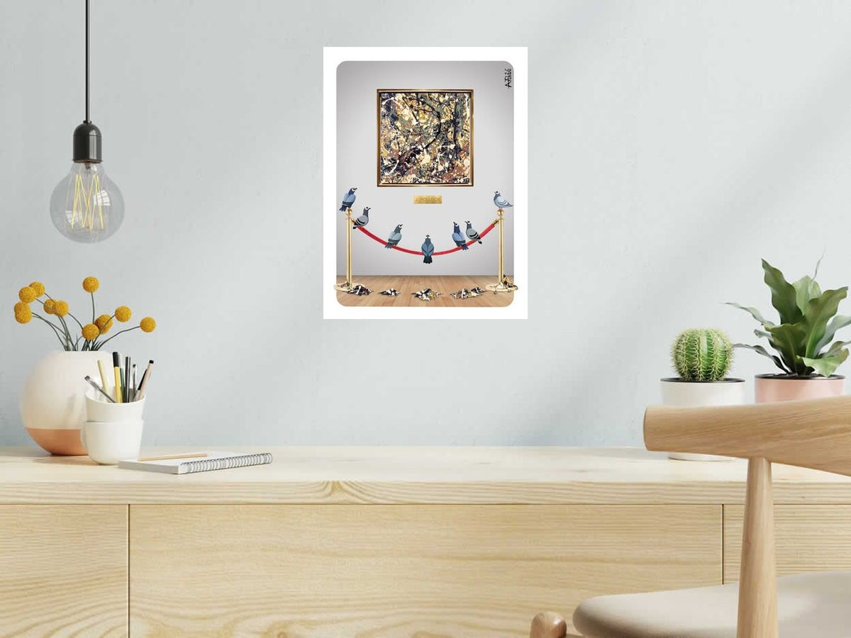 Digigraphie POLLOCK de L'ARTISTE PITRE dans un intérieur – 30 × 40 cm