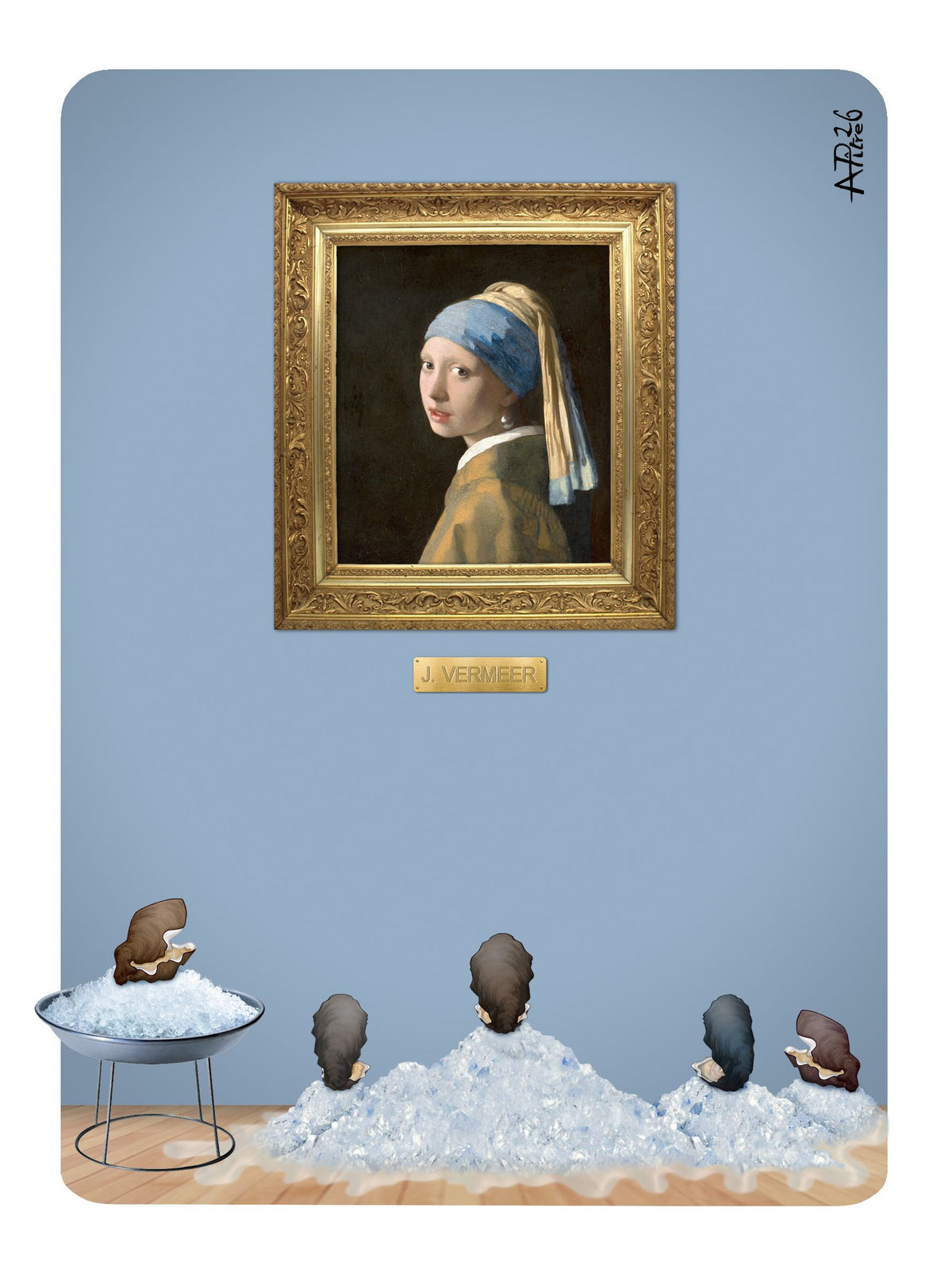 Digigraphie figuratif petit format VERMEER – L'ARTISTE PITRE – 30 × 40 cm