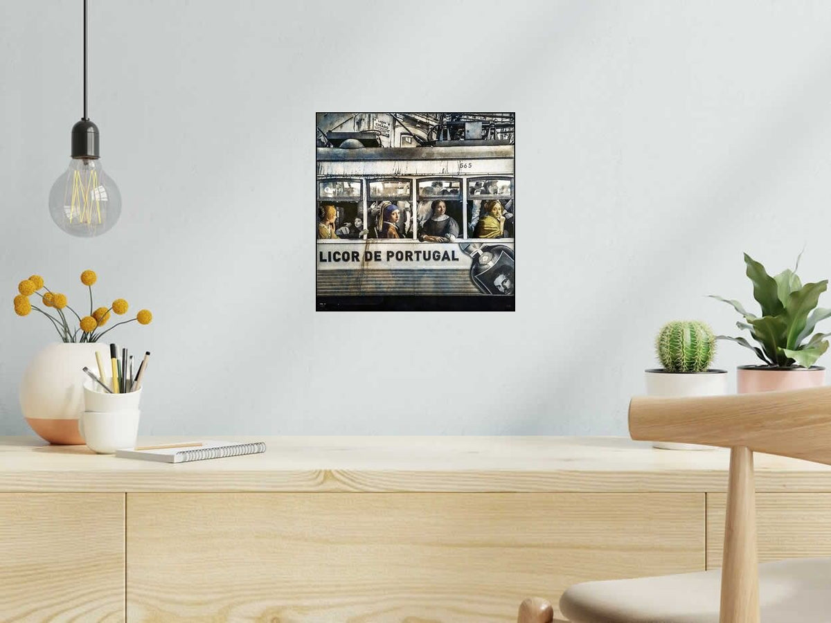 Digigraphie VERMEER de OliR dans un intérieur – 30 × 30 cm