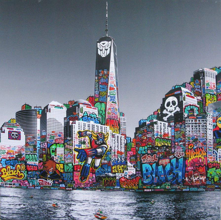 Digigraphie graffiti moyen format GOLDO – BLACH – 60 × 60 cm