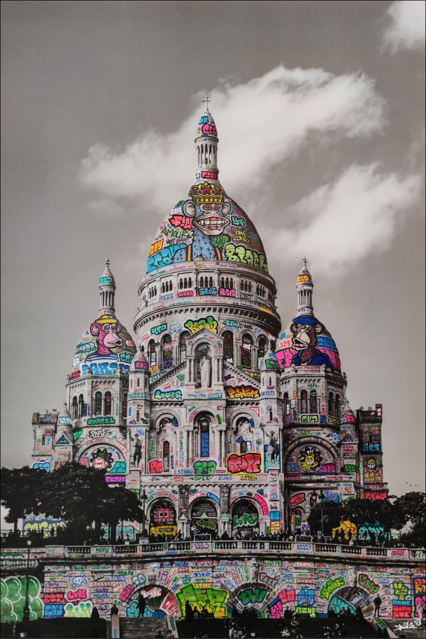 Digigraphie graffiti moyen format MONTMARTRE – BLACH – 40 × 60 cm