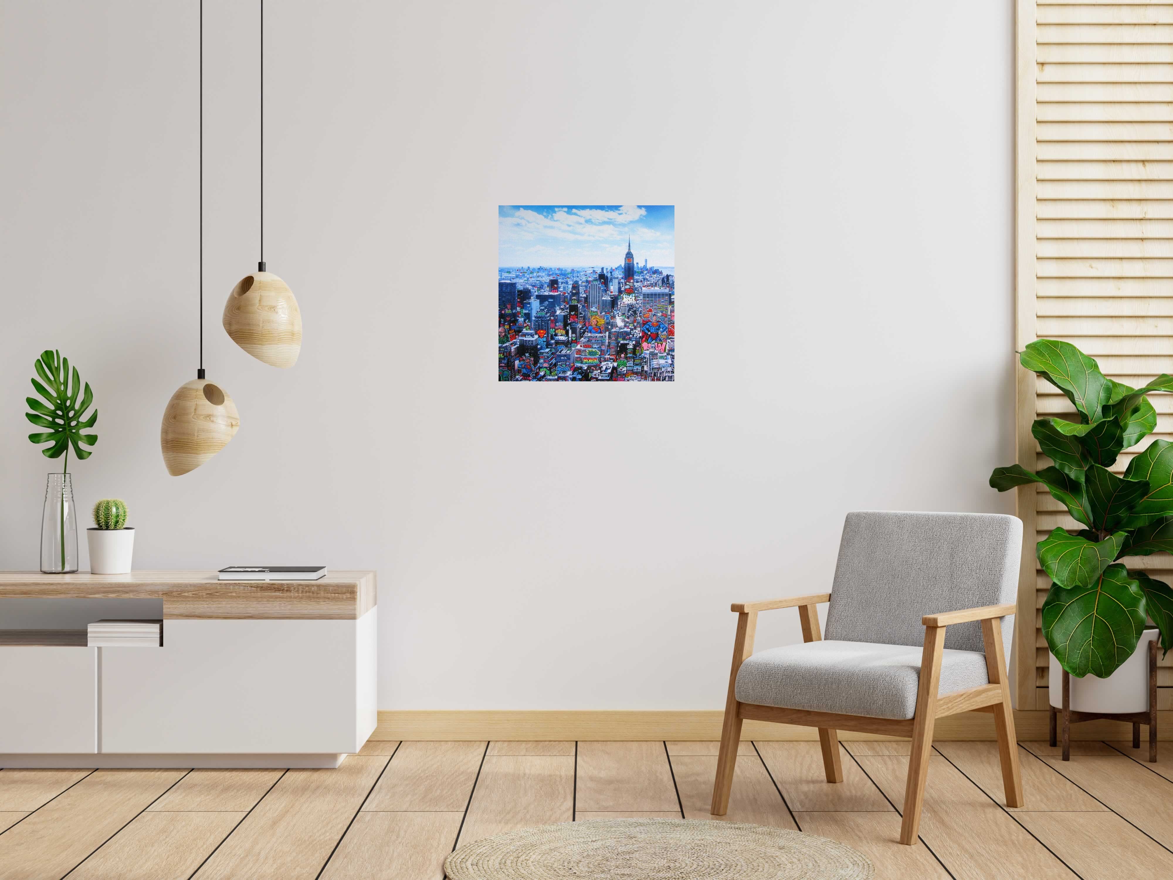 Digigraphie SUPER NY de BLACH dans un intérieur – 60 × 60 cm