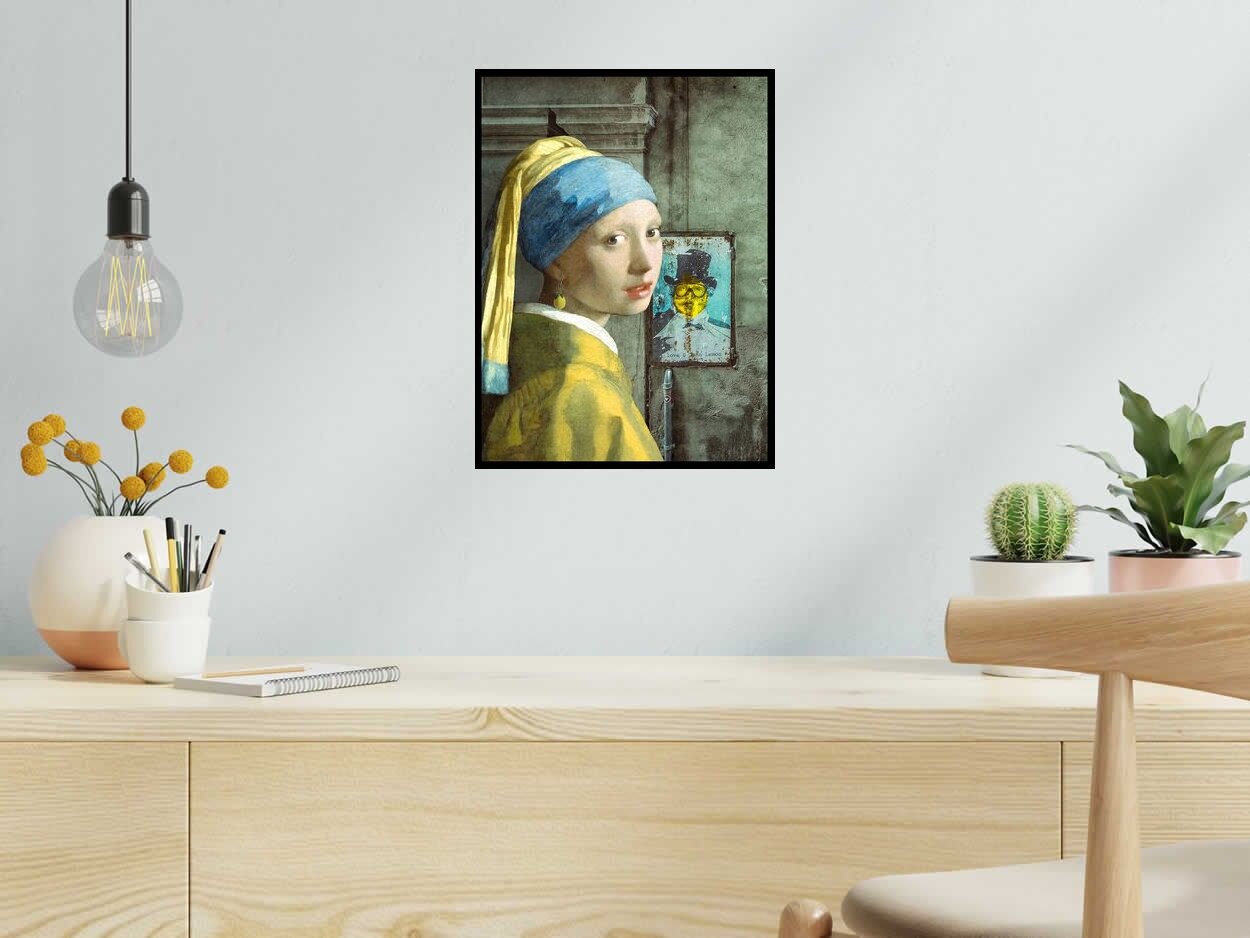 Digigraphie La jeune fille de Menton de OliR dans un intérieur – 30 × 40 cm